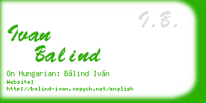 ivan balind business card